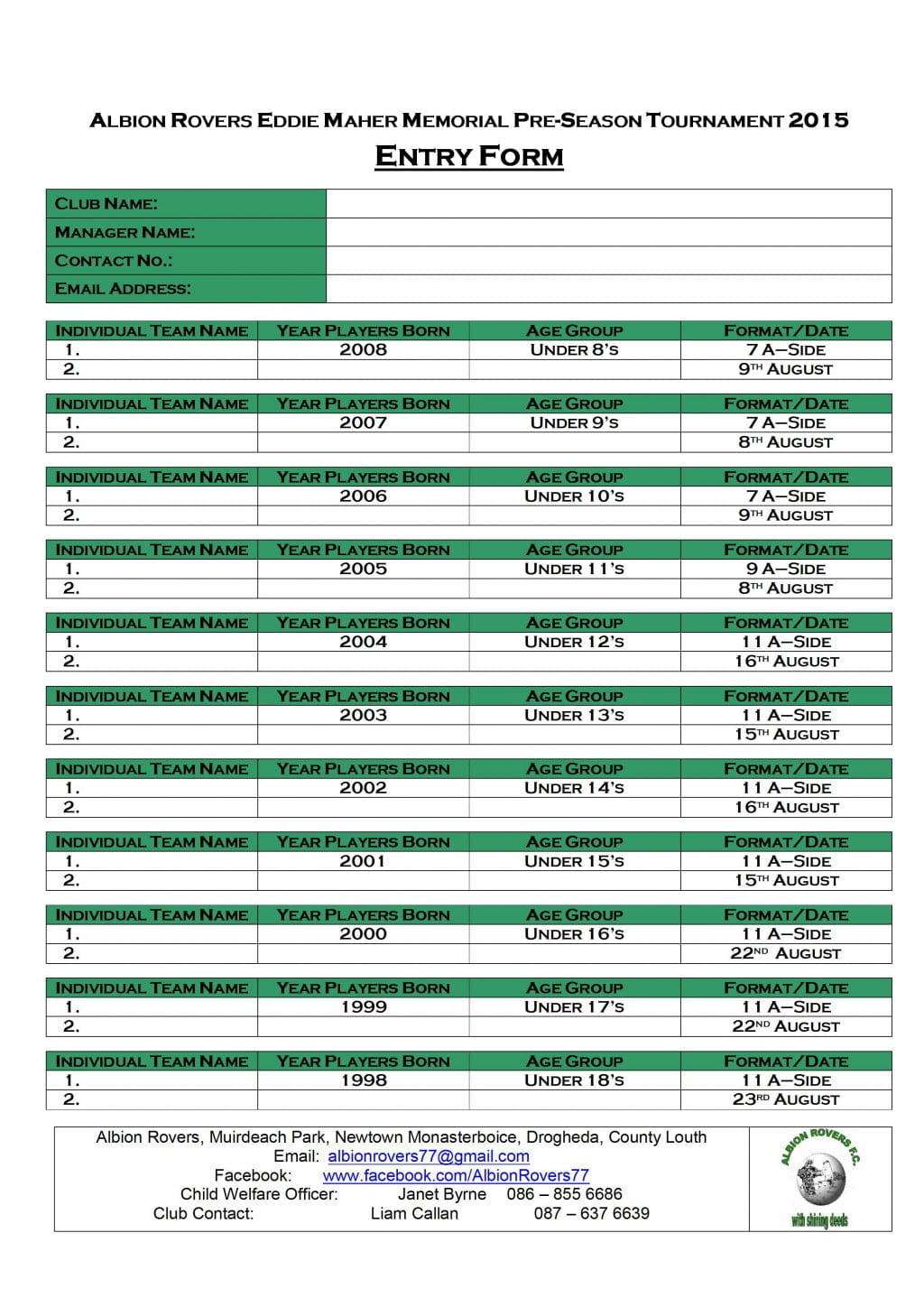 Entry Form